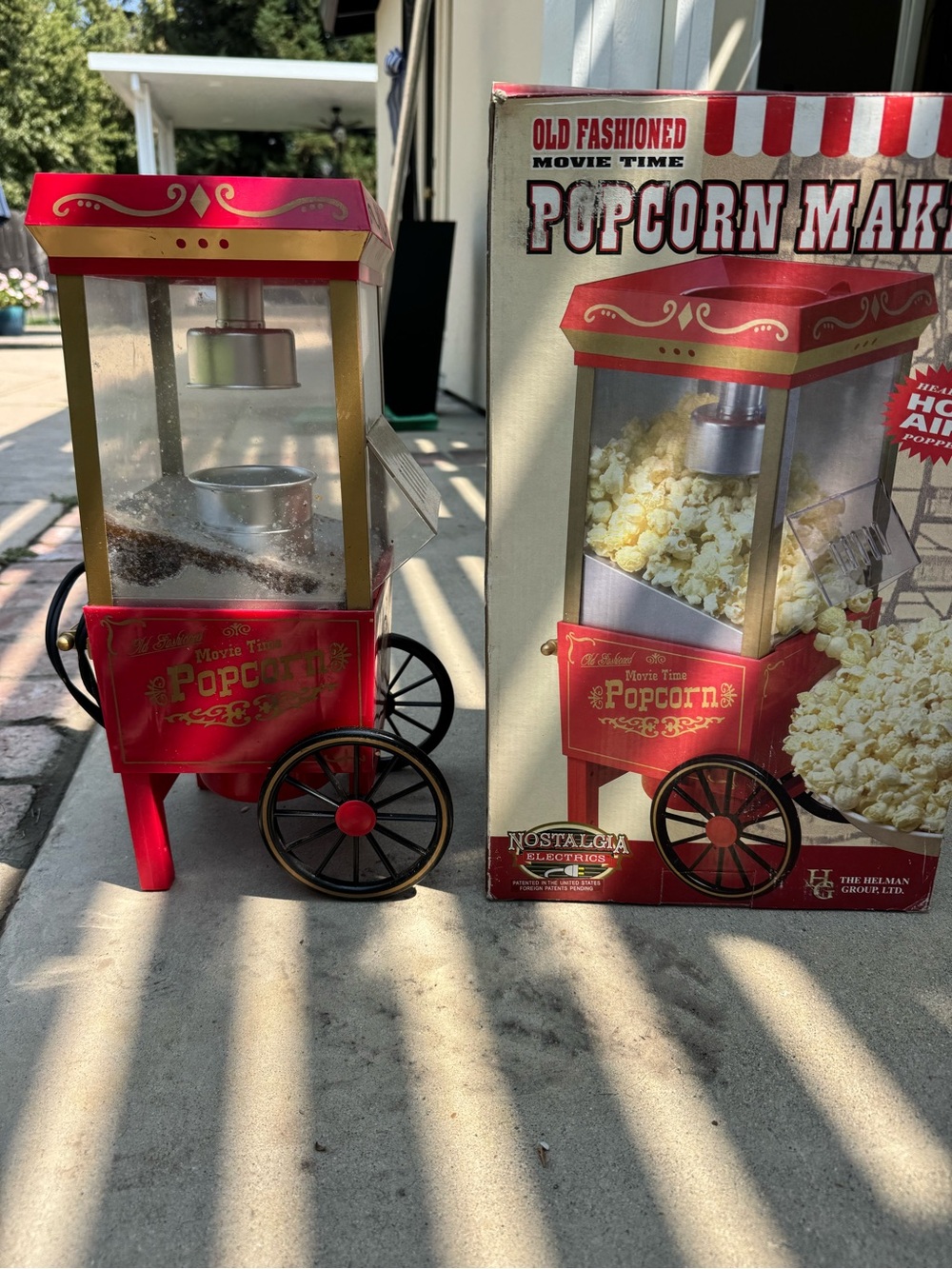 Nostalgia Red & Gold Movie-Style Popcorn Cart Toy